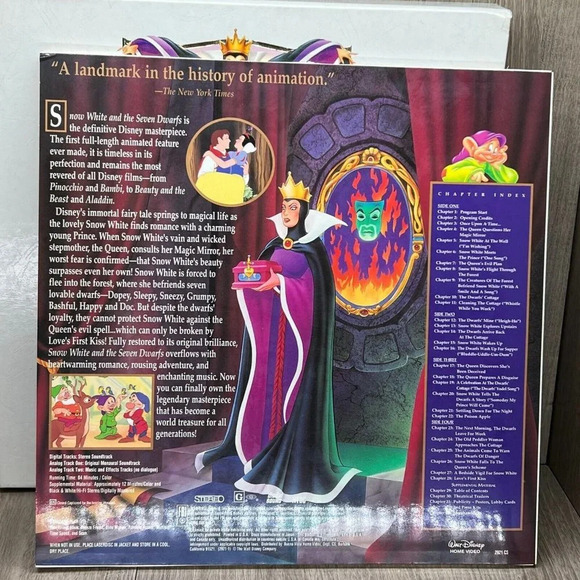 Walt Disney's Snow White & The Seven Dwarfs Masterpiece Deluxe CAV LaserDisc Ed. - Picture 10 of 11